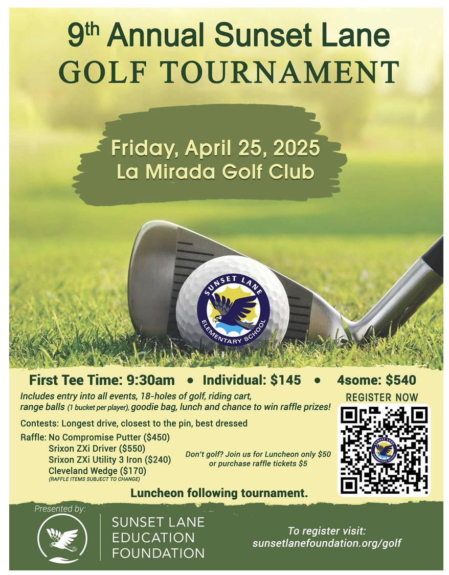  Sunset Lane Golf Tournament, April 25 ⛳️